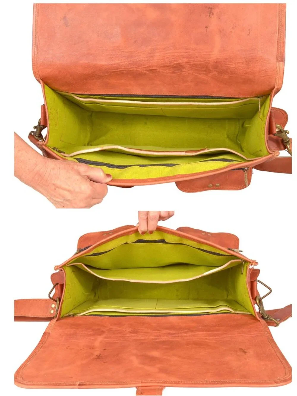 Cuero Leather Messenger Bag for Men, 18 Inch Laptop Crossbody